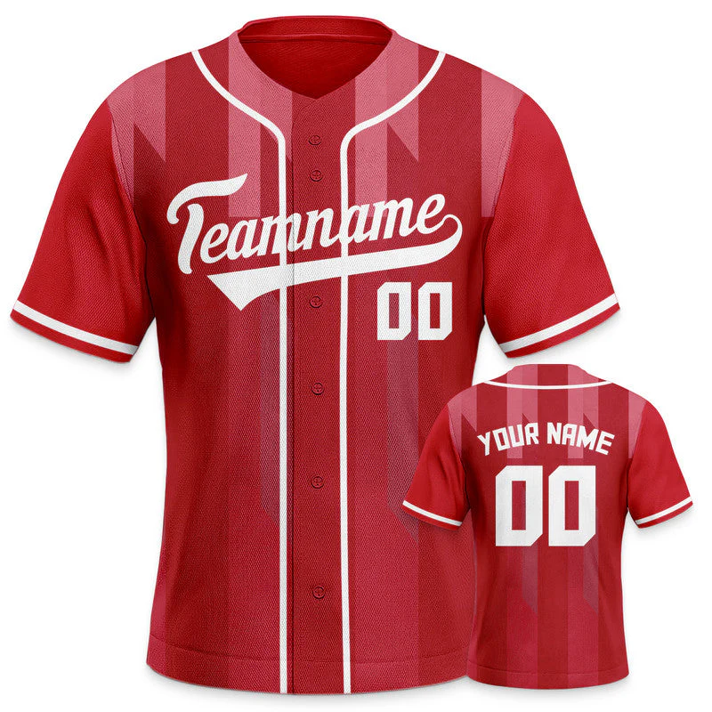 Custom Red White Creative  Cool Concept Authentic Baseball Jersey1
