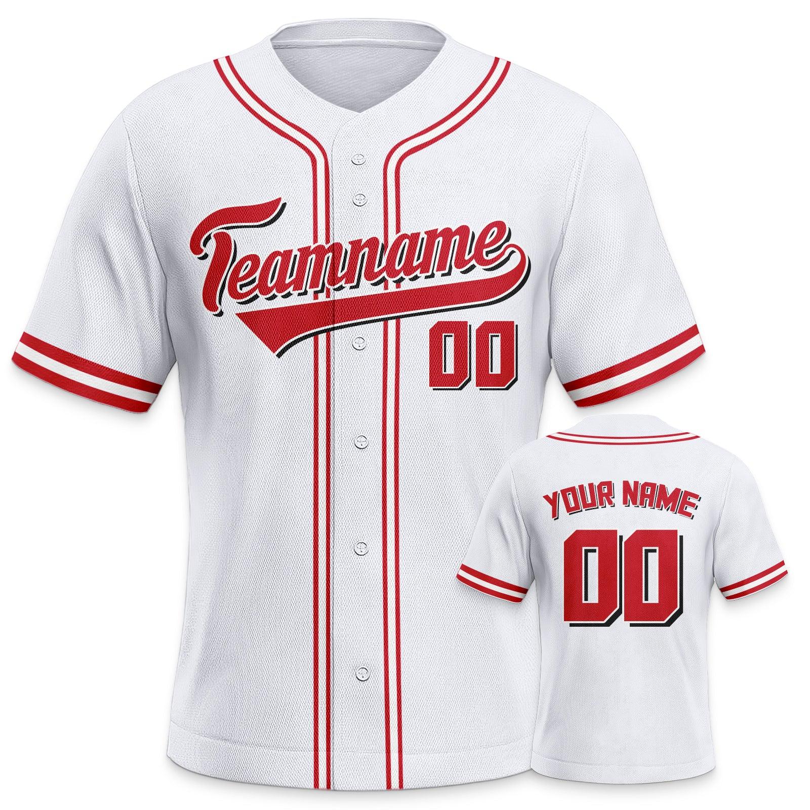 Custom White Red-Black Authentic Classic Baseball Jersey