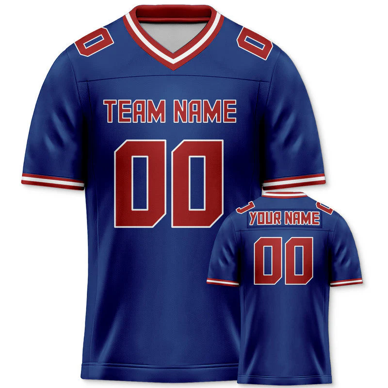 Custom Royal Crimson Mesh Authentic Football Jersey